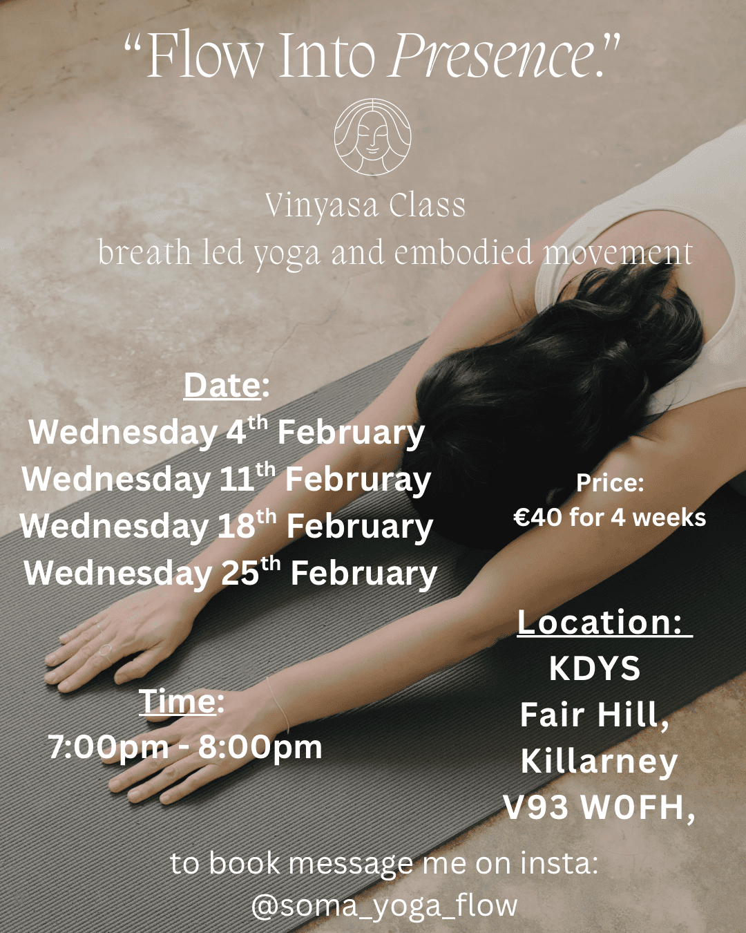 Beige and White Aesthetic Elegant Minimalist Fitness Yoga Instagram Quote Post